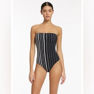 *NWT* JETS AUSTRALIA LUNAR STRIPE BANDEAU ONE-PIECE SWIMSUIT